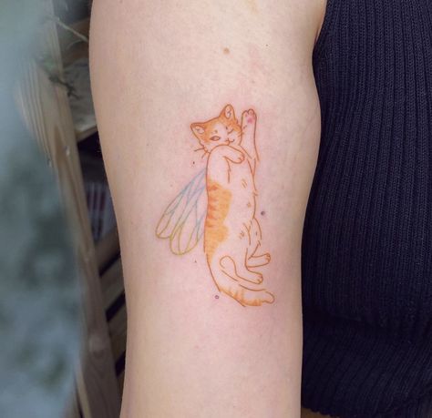 Pixie Tattoo, Cat Tattoo Ideas, Cat Tatto, Magic Runes, Funky Tattoos, White Ink Tattoo, Cute Little Tattoos, Cute Tiny Tattoos, White Tattoo