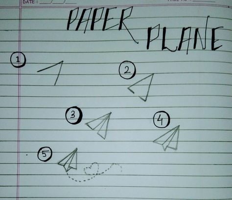 How To Draw A Paper Plane, How To Draw A Paper Airplane, Paper Plane Tutorial, Paper Plane Drawing, Paper Airplane Drawing, Airplane Doodle, Make Paper Plane, Sketches Aesthetic, Plane Drawing