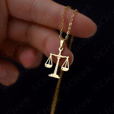 $239.25 $319.00 Libra Necklace, Libra Gifts, Scales Of Justice, Lawyer Gifts, Women Heels, Law Student, Jewellery Gift, Gold Chain Necklace, Law Firm