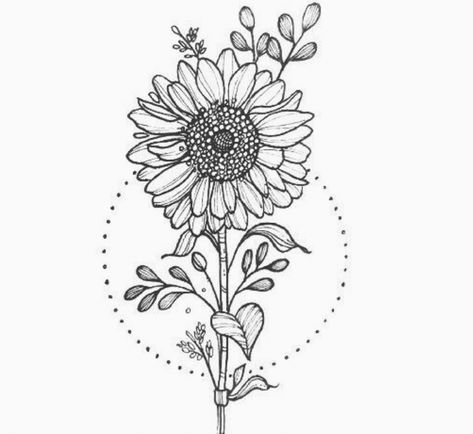 Pin by Jessica Garza on Pages | Sunflower drawing, Tattoo drawings, Flower tattoos #tattooideas #sunflowertattoos Easy Flower Drawings, Sunflower Drawing, Easy Drawings For Beginners, Tattoo Zeichnungen, Sunflower Tattoos, Sunflower Bouquets, Sunflower Tattoo, Pencil Art Drawings, 자수 디자인