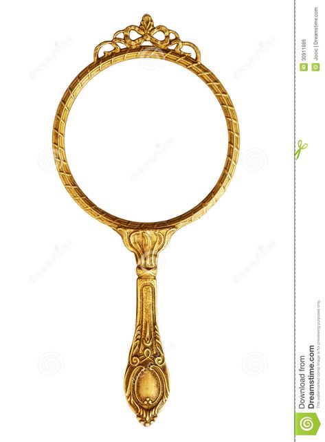 Mirror Vector, Vintage Hand Mirror, Antique Vanity Set, Hand Held Mirror, Mirror Logo, Hand Mirrors, Gold Clipart, Beauty And The Beast Party, Art Deco Vanity