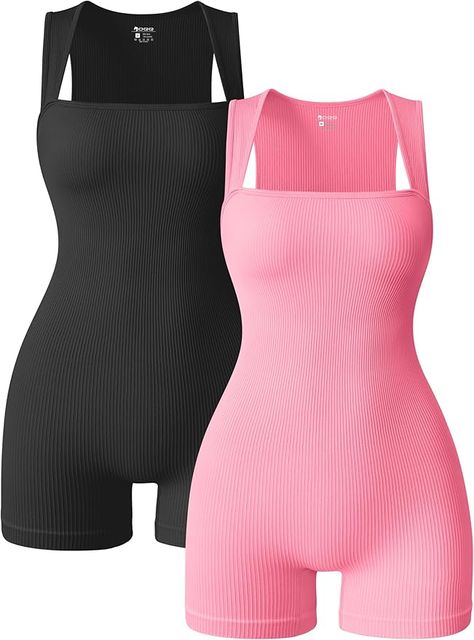 Amazon.com: OQQ Women 2 Piece Rompers Yoga Stretch Strappy Square Neck Sleeveless Exercise Rompers : Clothing, Shoes & Jewelry Baby Romper Sewing Pattern, 2 Piece Romper, Best Friend Outfits, Friend Outfits, Black Romper, Lookbook Outfits, Online Clothing Stores, Rompers Women, Gym Outfit