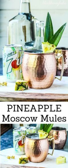 Cranberry Moscow Mule Recipe, Pineapple Mule, Pineapple Recipe, Moscow Mules, Moscow Mule Recipe, Pineapple Cocktail, Mule Recipe, Party Drinks Alcohol, Tropical Food