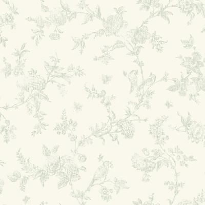 French Nightingale Sage Floral Scroll Sage Paper Strippable Roll (Covers 56.4 sq. ft.) Brewster Wallpaper, French Lilac, Animal Print Wallpaper, Cream Wallpaper, W Wallpaper, Scroll Pattern, Old World Style, Mirror Tiles, Cozy Farmhouse