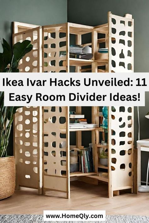 Find inspiration for your home with these 11 room divider ideas that feature easy Ikea Ivar hacks for every space! Whether you're a minimalist seeking sleek solutions or a DIY enthusiast looking for creative projects, these hacks offer something for everyone. Get ready to transform your space and create a room divider that suits your style and needs! Cute Room Divider, Home Gym Room Divider, Ideas To Divide A Room, Room Divider Rental Friendly, Ikea Room Divider Hacks, Clever Storage Ideas For Small Spaces, Ivar Room Divider, Diy Portable Closet, How To Divide A Room Ideas