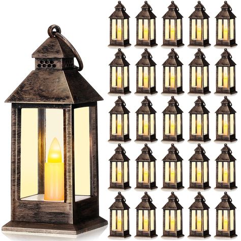 PRICES MAY VARY. Package Contents: you will get 24 pieces decorative lanterns for home decor, battery included; The interior is in the shape of candles, flameless and bright, allowing you to enjoy the ambiance of candlelight safely Cute Centerpieces: the candle lantern is lovely, and the size is 5.5 x 2.17 inches, not only is exquisite when hanging, but when you place it near a wall or simply set on the table, it's bright enough to illuminate your table in the dark, a beautiful table decor for y Autumn Wedding Reception Decorations, Nordic Table Decor, Wedding Table Snacks, Lantern For Wedding, Fall Wedding Reception Decorations, Hanging Candle Lanterns, Candle Lit Wedding, Decorative Lanterns, Lantern Decor Wedding