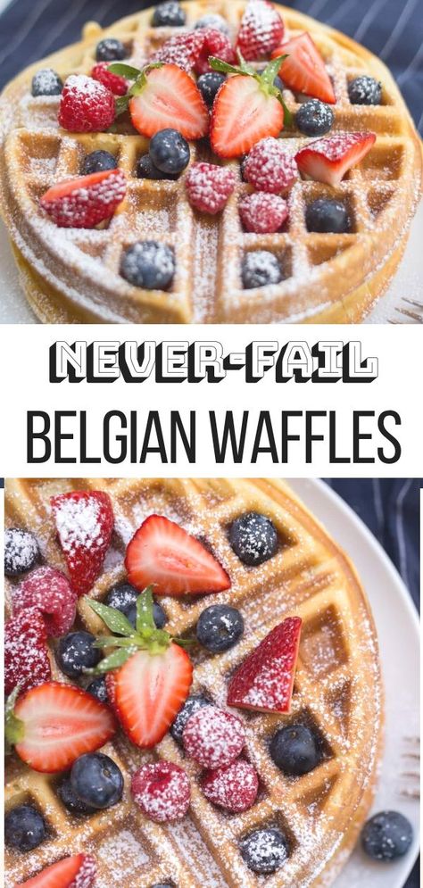 Easy Belgian Waffle Recipe, Belgian Waffle Recipe, Belgian Waffles Recipe, Easy Waffle Recipe, Valentines Recipes Desserts, Waffles Easy, Waffle Recipe, Low Carb Cheesecake, Belgian Waffles