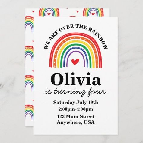 $2.98 | Rainbow birthday party invitation #rainbow birthday invite, rainbow birthday invitation, rainbow, rainbows, rainbow birthday, rainbow party, rainbows and hearts, hearts, classic rainbow, modern rainbow Rainbow Birthday Invite, Rainbow Party Invitations, Rainbow Themed Birthday Party, Rainbow First Birthday, 12 Birthday, Rainbow Birthday Invitations, Modern Rainbow, Rainbow Birthday Party, Rainbow Theme