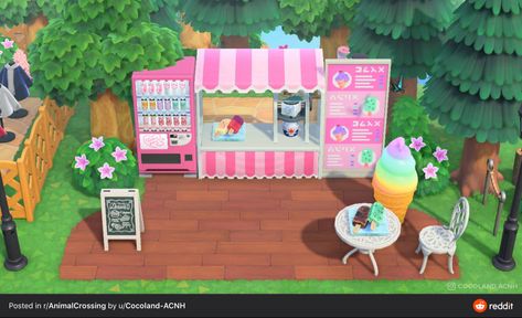 Motif Acnl, Ice Cream Stand, Animal Crossing 3ds, Animals Crossing, Ac New Leaf, Animal Crossing Guide, Animal Crossing Qr Codes Clothes, Animal Crossing Wild World, Deco Rose