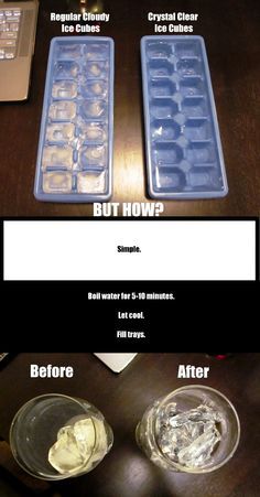 Clear Ice Cubes, Cooking Charts, Special Drinks, Life Pro Tips, How To Make Crystals, Ice Trays, Beverage Center, Clear Ice, Ice Cube Trays