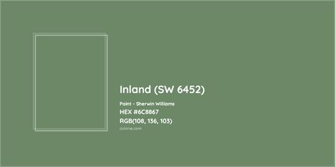 Sherwin Williams Inland (SW 6452) Paint color codes, similar paints and colors Cedar Path Benjamin Moore, Benjamin Moore Cedar Path, Benjamin Moore Bedroom, Munsell Color System, Analogous Color Scheme, Paint Color Codes, Rgb Color Codes, Hexadecimal Color, Choosing Paint Colours