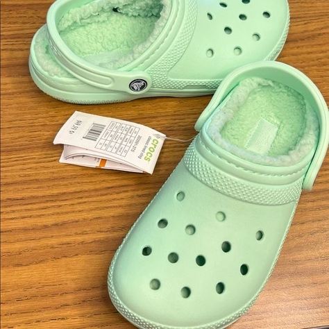 Mint Green Crocs, Fit Lads, Green Crocs, Crocs Ideas, Croc Shoes, Crocs Jibbitz, Trendy Shoes Sneakers, Birthday Inspo, Clothes Aesthetic