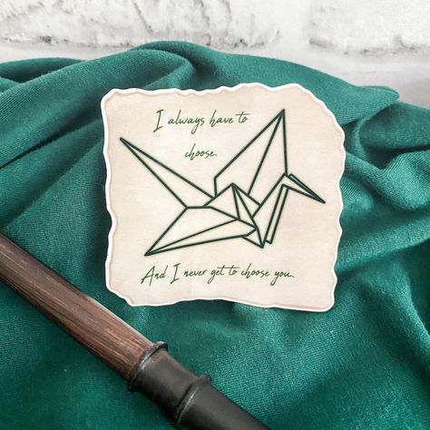 Dramione Manacled, Fanfic Dramione, Paper Crane Tattoo, Literary Tattoo, Crane Tattoo, Forever Stamps, I'm Tired, I Choose You, Baby Tattoos