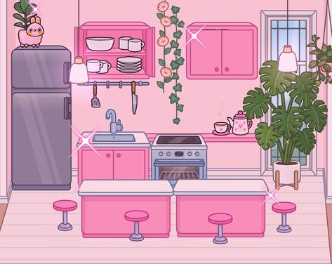 Pink Toca Boca Room, Toca Life World Aesthetic Pfp, Free House Design, White Room Decor, Create Your Own World, Bulletin Journal Ideas, Artist Aesthetic, Pink Rainbow, Pink Kitchen