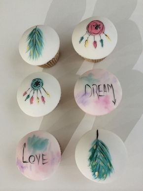 Dream catcher cupcakes - Cake by S K Cakes Dream Catcher Cupcakes, Native American Cake, Dream Cupcakes, Dream Catcher Cake, Boho Cake, Cupcake Art, Cupcakes Cake, Boho Birthday, 18th Birthday Party