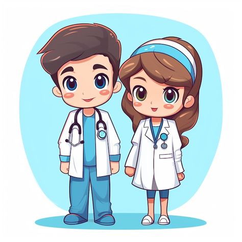 Cute Doctor Cartoon, Doctor Painting, Doctor Icon, Doctor Vector, Doctor Cartoon, Doctor Design, Doctor Drawing, English Learning Books, Boy And Girl Cartoon