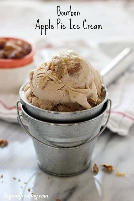 Bourbon Apple Pie Ice Cream | beyondfrosting.com Sweet Potato Ice Cream, Potato Ice Cream, Bourbon Apple Pie, Bourbon Ice Cream, Beyond Frosting, Apple Pie Ice Cream, Walnut Ice Cream, Apple Ice Cream, Pie Ice Cream