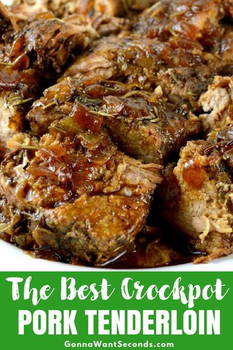 Crock Pot Pork Tenderloin, Tenderloin Recipes Crockpot, Crockpot Pork Tenderloin, Crock Pot Pork, Slow Cooker Pork Tenderloin, Best Crockpot, Pork Tenderloin Recipe, Canned Soup, Tenderloin Recipe