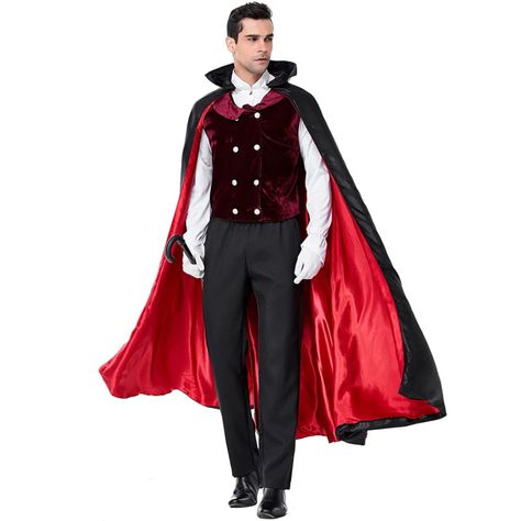 5-Piece Scary Vampire Dracula Cosplay uniform for Men Fantasia Halloween Carnival Party Adult Earle Marvel Scenarios, Vampire Clothing, Vampire Cosplay, Gothic Halloween Costumes, Vampire Gothic, Vampire Halloween Costume, Kostum Halloween, Vampire Costumes, Black Vampire