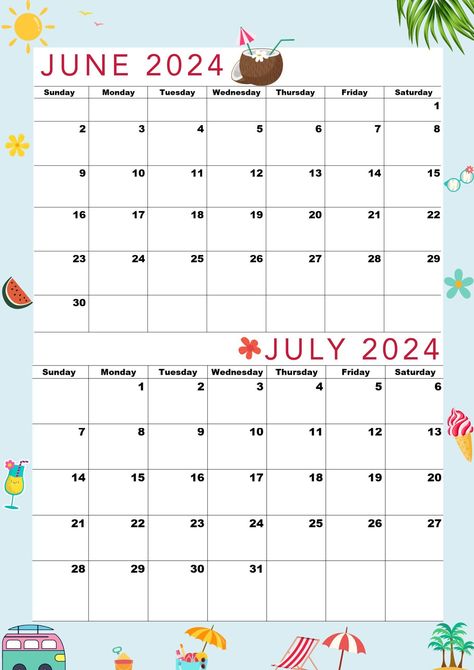 July Calander, Calander Printable, Countdown Calendar Printable, Vertical Calendar, July Calendar, Sai Baba Hd Wallpaper, Monthly Activities, Weekly Calendar Planner, Calendar June