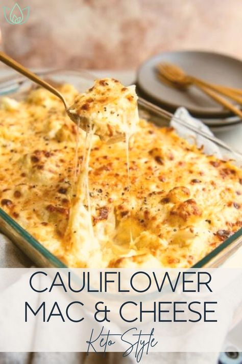 Diet Salad, Keto Mac And Cheese, Best Mac N Cheese Recipe, Comfort Pasta, Pasta Alternative, Cauliflower Mac And Cheese, Cauliflower Dishes, Best Mac And Cheese, Baked Cauliflower