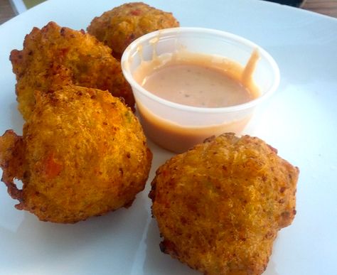 Conch Fritter Sauce, Bahamian Conch Fritters, Conch Fritters Recipe Bahamian, Fried Conch Recipe, Conch Fritters Recipe, Fried Conch, Conch Recipes, Bahamian Food, Conch Fritters