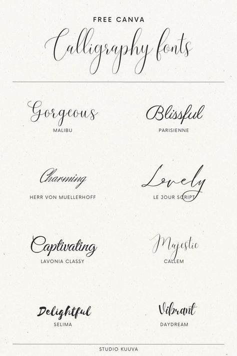 Kombinasi Font, Best Calligraphy Fonts, Calligraphy Tattoo Fonts, Wedding Invitation Fonts, Canva Font, Canva Fonts, Invitation Fonts, Modern Calligraphy Fonts, Modern Script Font