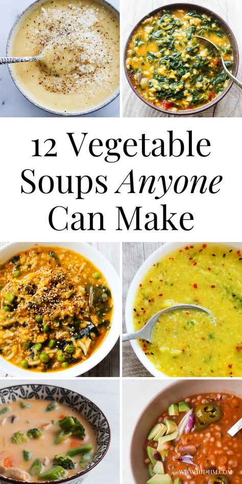 Creamy Vegetable Soup Recipes, Vegtable Soup Recipes, Easy Vegetable Soup Recipes, Healthy Vegetable Soup Recipes, Meatless Soup Recipes, Meatless Soups, Chunky Vegetable Soup, Veg Soup Recipes, Veggie Soups