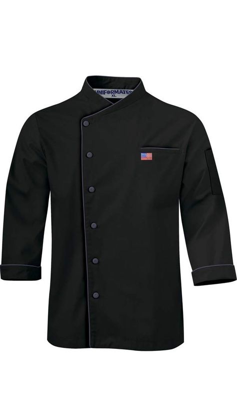 PRICES MAY VARY. Culinary Chef Jacket for Men and Women- An ideal Unisex Chef Uniform for Executive Chef, Line Chef, Caterers and a wonderful Gift for chef Wear Your country- American Flag embroidered on the jacket. Snap Button Closure. Poly/Cotton blend- This Poly cotton blended cloth gives you comfort and Cool feel while working in the hot Kitchen 1 Pocket on Left Chest and 1 Thermometer Be the happy Chef and fill your chef closet with this executive chef uniform which is suitable to wear for