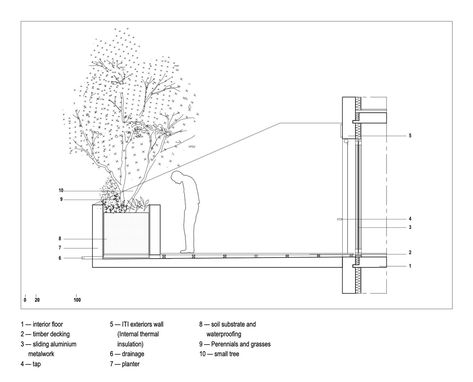 Gallery of Square Maïmat / ppa architectures + Emma Blanc Paysagiste - 18 Carpenter Drawing, Balcony Planter Boxes, Garden Section, Green Terrace, Balcony Planters, Green Facade, Passive Design, Balcony Plants, Office Tower