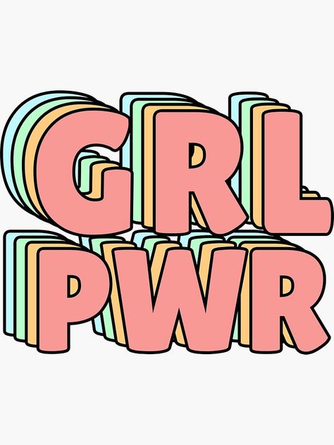 "GRL PWR Pastel" Sticker by lukassfr | Redbubble Foto Muro Collage, College Walls, Bedroom Wall Collage, Grl Pwr, Picture Collage Wall, Photo Wall Collage, Retro Wallpaper, Happy Words, Art Collage Wall