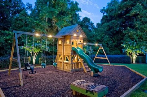 17 Fascinating Garden Playgrounds To Surprise Your Children Casa Disney, Playground Landscaping, Kids Backyard Playground, Play Area Backyard, Outdoor Play Area, Kids Outdoor Play, Playground Design, Backyard Playground, Landscape Designs