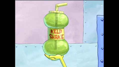 Kelp Shake Kelp Juice Spongebob, Spongebob Cocktail, Spongebob Themed Cocktails, Spongebob Themed Drinks, Kelp Shake Spongebob, Spongebob Kelp Shake, Kelp Soda Spongebob, Kelp Juice Drink Spongebob, Spongebob Food