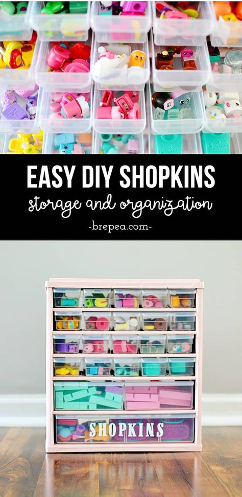 Lol Doll Organization Ideas, Shopkins Organization, Shopkins Storage, Living Room Storage Ideas, Barbie Organization, Shopkins Characters, Hardware Organizer, Room Storage Ideas, Doll Storage