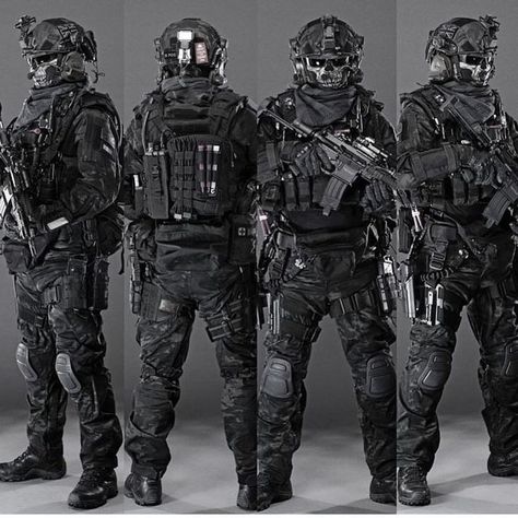 Welcome to Delta(private RP) - PMC outfits - Wattpad All Black Tactical Outfit, Black Tactical Outfit, Combat Outfit, Tactical Outfit, Military Outfits, Forces Outfit, Special Forces Gear, Tactical Armor, Outfit Anime