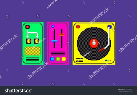 DJ mixer.Pixel art. Vector Illustration isolated on background. #Ad , #AFFILIATE, #Pixel#art#DJ#mixer Hiphop Graffiti, Art Vector Illustration, Dj Mixer, Dj Set, Powerpoint Presentation, Pixel Art, Vision Board, Stock Vector, Dj