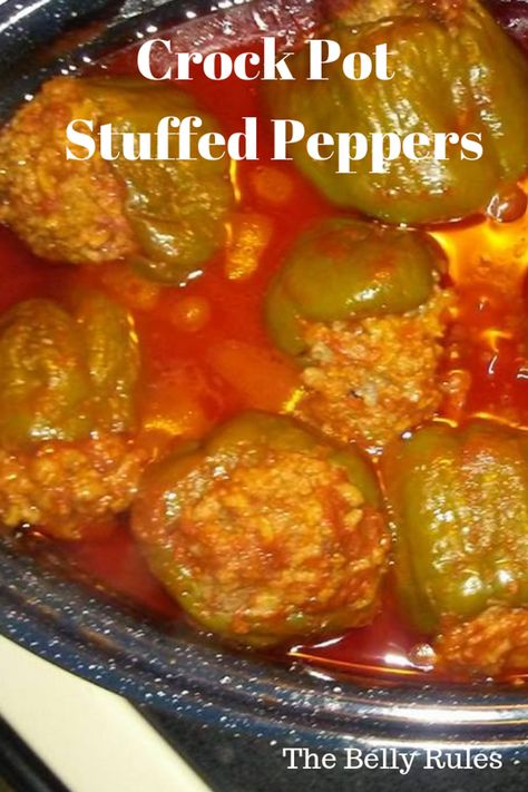 Crock Pot Stuffed Peppers, Peppers Ground Beef, Green Pepper Recipes, Crockpot Stuffed Peppers, Slow Cooker Stuffed Peppers, Ground Beef Rice, Beef Rice, Best Crockpot Recipes, Bell Pepper Recipes