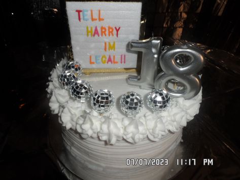 Harrycore Aesthetic, Harry Styles Birthday Cake, Aesthetic Disco Ball, Harry Styles Birthday, 18th Birthday Cake, Bday Cake, 18th Birthday, Disco Ball, Harry Styles