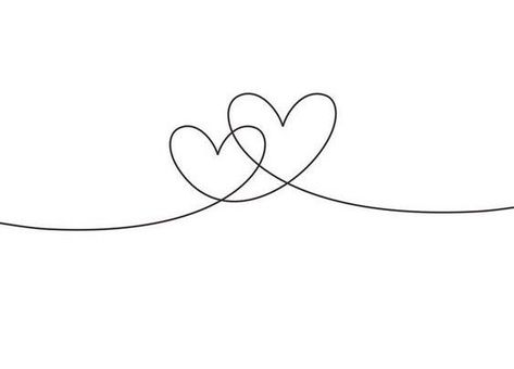 One Line Heart Tattoo, Heart Line Art Simple, Heart Drawing Cute Simple, Mini Tattoos Heart, Simple Heart Drawing, Heart Line Tattoo, 3 Hearts Tattoo Ideas, Simple Heart Tattoo Designs, Heart Drawing Easy