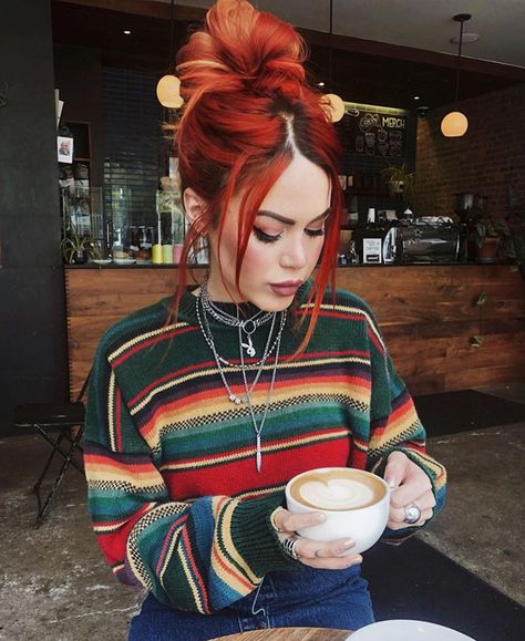 @babyfacekillaaa Outfits Red Hair, Fall Outfits Red, Red Hair Outfits, Cheveux Oranges, Orange Hair, Hair Inspo Color, Looks Style, Ombre Hair, Grunge Outfits