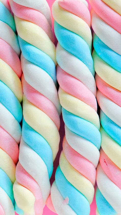 Cute Candy Wallpaper, Candy Aesthetic Wallpaper, Candies Wallpaper, Marshmallow Twists, Marshmallow Character, Candy Texture, Sand Logo, Sweets Photography, Candy Aesthetic