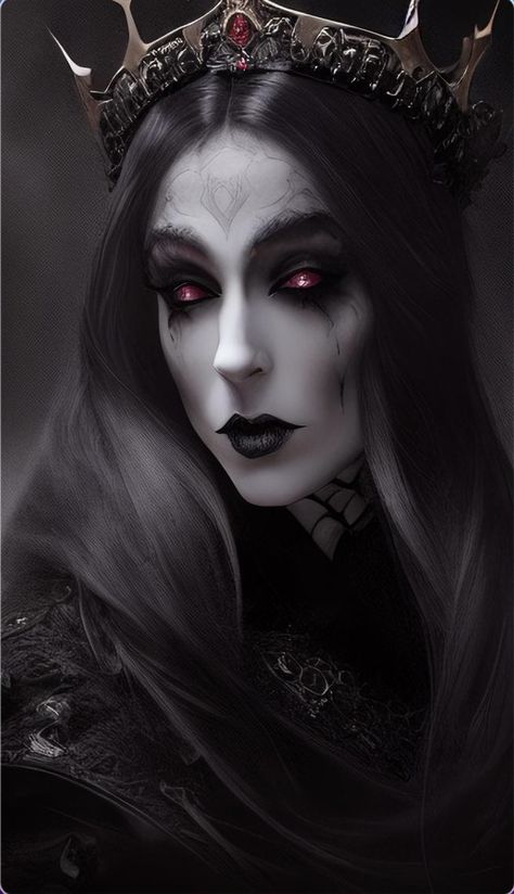 Halloween Women Makeup, Gothic Female, Vampire Women, Ancient Vampire, Gothic Mask, Dnd Portraits, Medieval Modern, Black Metal Girl, Foolish Mortals