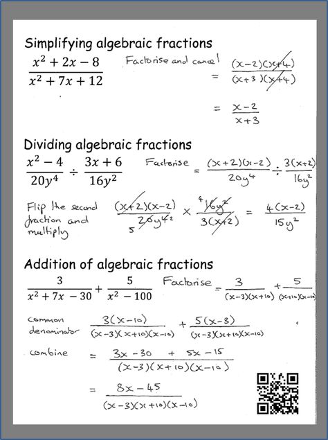 Algebraic Fractions, Gcse Maths, College Math, Learn Math, How To Simplify, Learning Mathematics, Algebraic Expressions, Math Tutorials, Maths Algebra