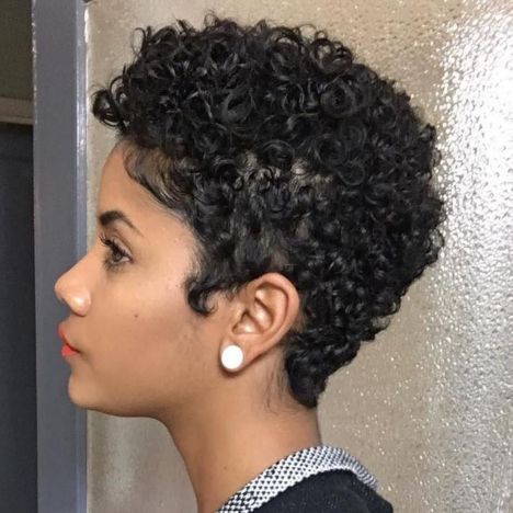 African American Short Natural Hairstyle Black Haircut Styles, Short Hair Styles African American, Short Natural Curly Hair, Natural African American Hairstyles, Short Haircut Styles, American Hairstyles, Pelo Afro, Black Curly Hair, Hairstyle Gallery