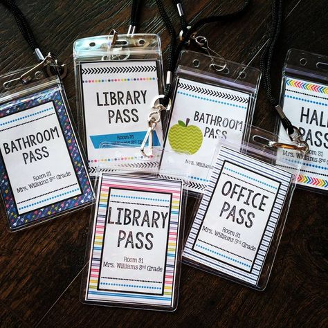 These hall passes will make classroom management more manageable! Comes with a hall pass check in and out for record keeping and data! Classroom Passes, Student Data Binders, Book Bins, Hall Pass, Classroom Routines, 4th Grade Classroom, Student Information, Middle School Classroom, Class Room