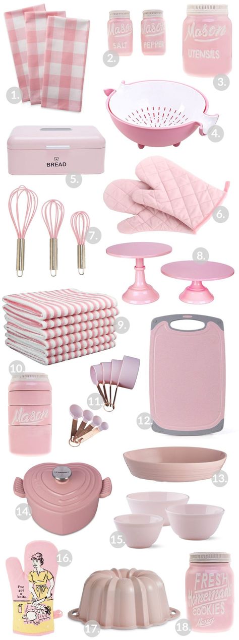 Pink Kitchen Gadgets & Appliances - How to Nest for Less™ Pink House Appliances, Pink Kitchen Stuff, Pastel Kitchen Accessories, Pink Kitchen Items, Kitchen Items Aesthetic, Pink Kitchen Decor Ideas, Pink Aesthetic Kitchen, Pink Things To Buy, Cute Kitchen Items