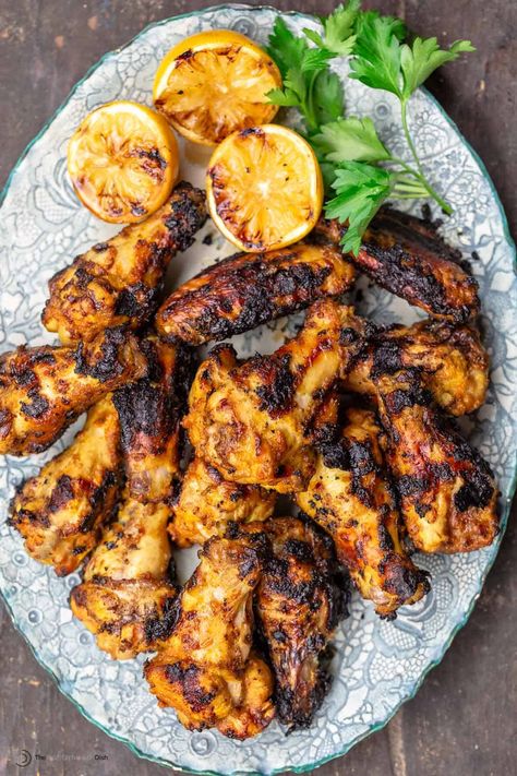 Marinated Wings, Grilled Chicken Wings Recipe, Vegetable Kabobs, Grilled Wings, Grilled Chicken Wings, Cooking With Olive Oil, Mediterranean Cuisine, Mediterranean Dishes, Chicken Wing Recipes