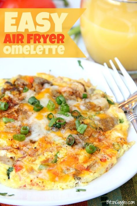 Air Fryer Omelette, Breakfast Ideas With Eggs, Ideas With Eggs, Omlet Recipes, Omelette Recipe Easy, Air Fryer Recipes Breakfast, Air Fryer Oven Recipes, Airfryer Recipes, Omelette Recipe