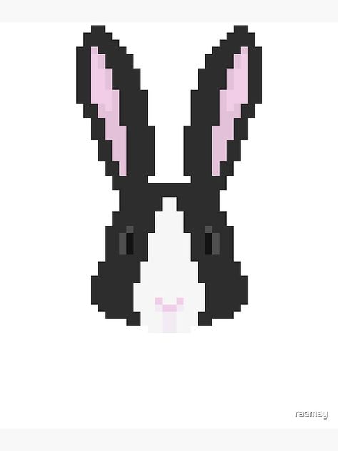 "Pixel Art Dutch Rabbit" Poster by raemay | Redbubble Pixel Bunny Art, Easter Pixel Art, Rabbit Pixel Art, Bunny Pixel Art, Pixel Bunny, Mini Hama Beads, Perler Pattern, Room Wishlist, Dutch Rabbit