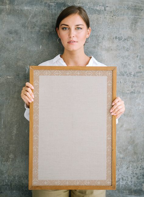 Woman holding a blank wooden photo frame | premium image by rawpixel.com / Jira Holding Picture Frame, Mockup Wall Art, Wall Art Mockup, Mockup Wall, Art Mockup, Empty Frames, Id Card Template, Psd Background, Frame Ideas